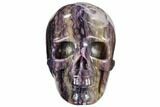 Carved, Purple Fluorite Skull #108772-2